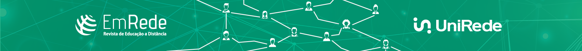 Título da revista EmRede - Revista de Educação a Distância sobre uma imagem representando uma rede de pessoas